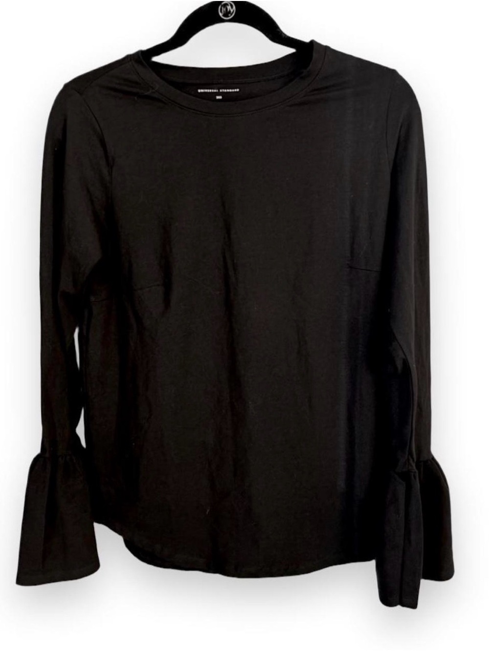 Universal Standard Black Long Sleeve Tee with Flared Cuffs